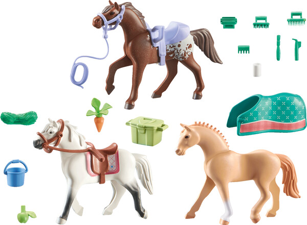 Playmobil Playmobil 71356 3 chevaux Morgan, Quarter horse et Shagya 4008789713568