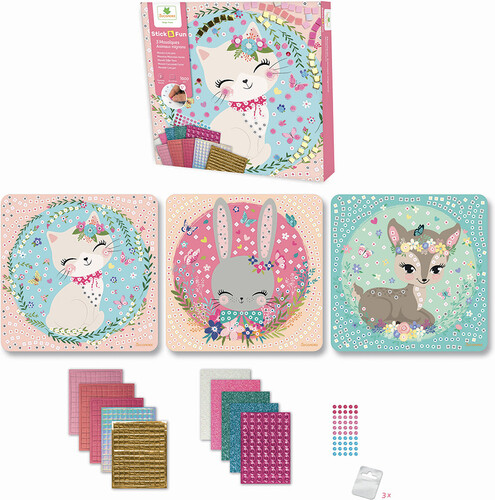 Sycomore stick'n fun - petit modèle 3 mosaïques - animaux mignons 3700143948043