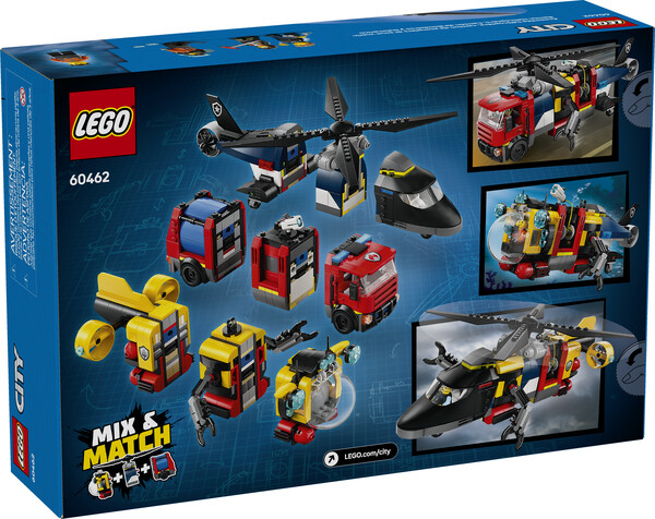 LEGO LEGO 60462 Hélicoptère, camion de pompiers et sous-marin modulable 673419403665