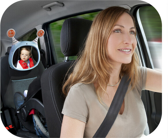 BenBat Miroir Oly à accrocher de bébé pour la voiture et sons apaisants bleu 7290135007019