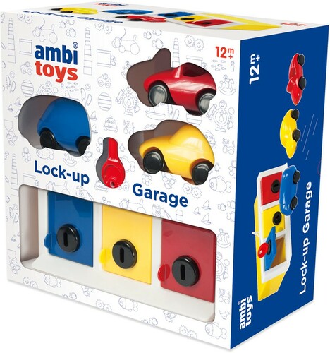 Ambi Toys Garage avec serrures, clé et 3 voitures 5011979567888