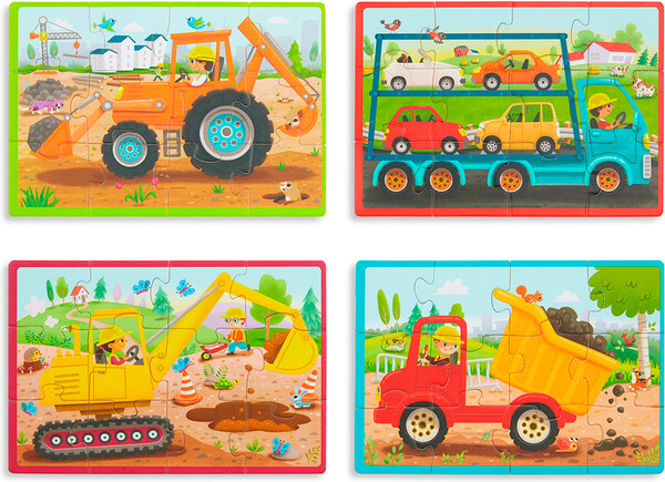 B. Brand Casse-tête B.Woody - Casse-tête de bois Pack o' Puzzles 48 pièces - Camions 062243467132