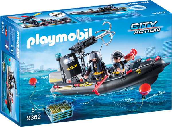Playmobil Playmobil 9362 Bateau pneumatique et policiers d'élite 4008789093622