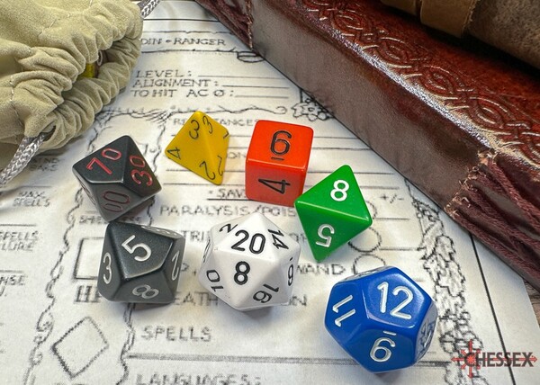 Chessex Dés d&d 7pc opaques Nostalgia (d4, d6, d8, 2 x d10, d12, d20) 601982042820