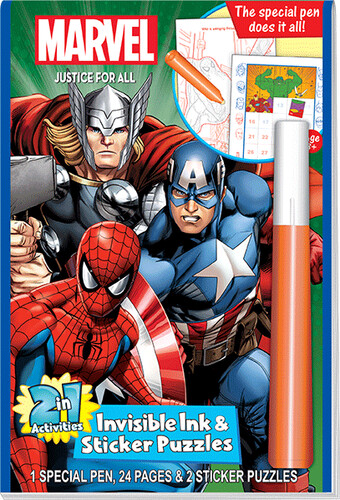 Lee Publications Livre à colorier super-héros Marvel encre invisible et casse-tête en autocollant (en) 077259047001