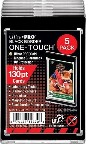 Ultra PRO Protecteurs de cartes One Touch - 130pt 5-pack black border fermeture magnétique 2-1/2" X 3-1/2" 074427152703