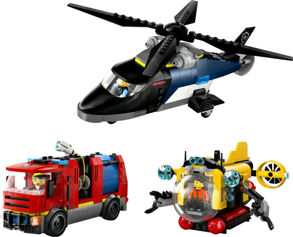 LEGO LEGO 60462 Hélicoptère, camion de pompiers et sous-marin modulable 673419403665