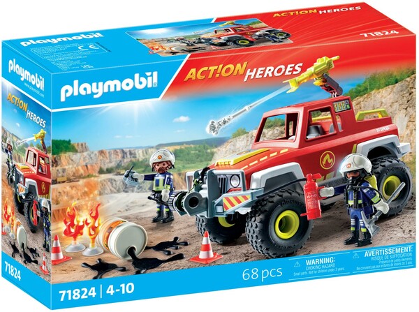 Playmobil Playmobil 71824 Vehicule de pompiers avec bidon essence enflamme 4008789718242