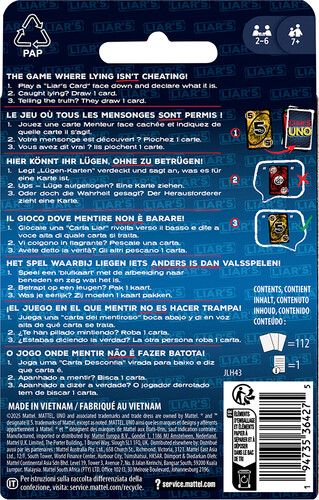 Mattel Jeu Uno (fr/en) liar's 194735364275