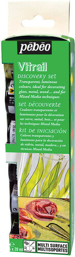 pébéo Peinture vitrail ensemble découverte 6x20ml 3167860107663