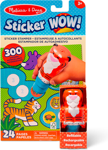 Melissa & Doug sticker wow - bloc d'activités et estampeuse à autocollants - tigre 681147000285