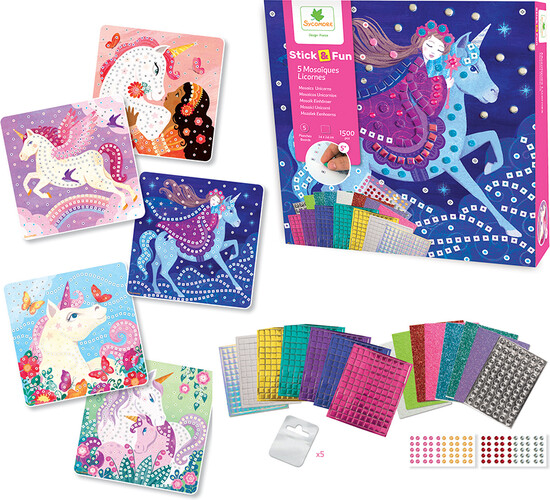 Sycomore stick'n fun - grand modèle 5 mosaïques licornes 3517130011549