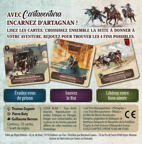 BLAM ! Editions Cartaventura - 3 Mousquetaires - Au nom du Roi 3770005767402