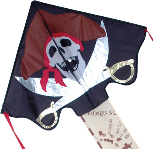 Premier Kites Cerf-volant monocorde large facile à voler pirate 46'' x 90'' 630104442828