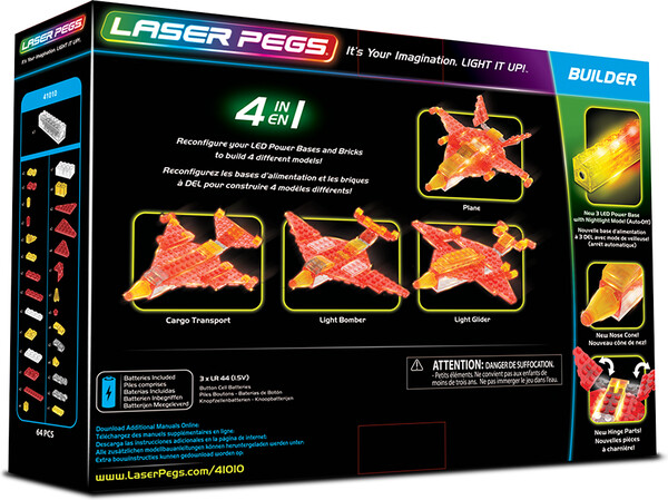 Laser Pegs - briques illuminées Laser Pegs avion 4 en 1 (briques illuminées) 810690020208