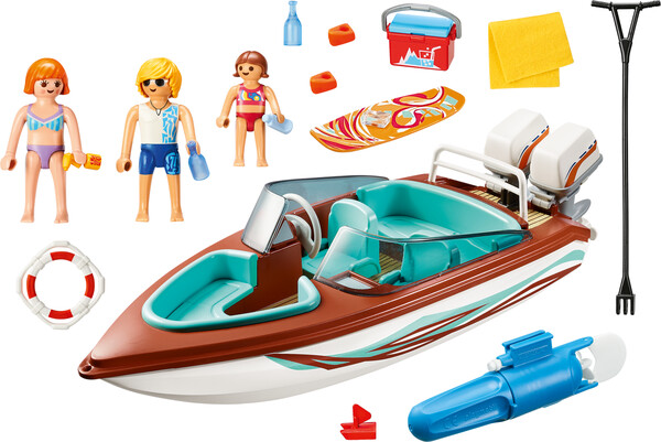 Playmobil Playmobil 9428 Vacanciers avec vedette et moteur submersible (bateau) 4008789094285