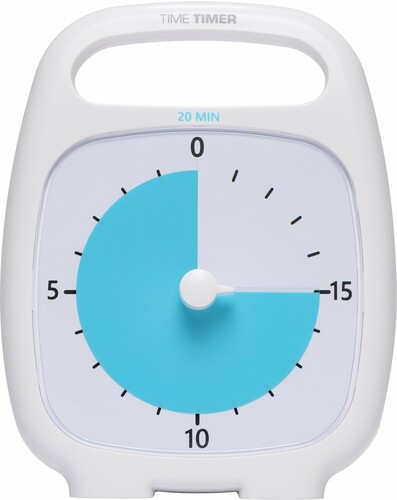 Time Timer Time Timer PLUS minuterie visuelle 7" 20 min blanche 040232533914