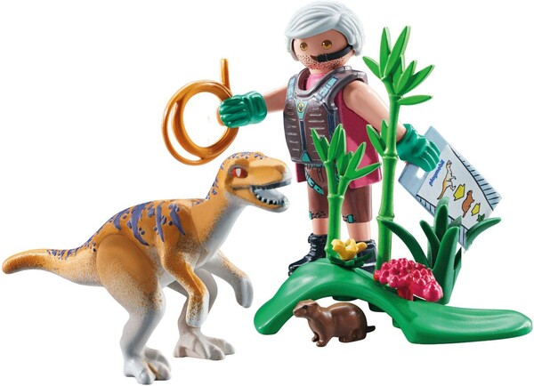 Playmobil Playmobil 71823 Velociraptor avec explorateur avec lasso et marmotte 4008789718235