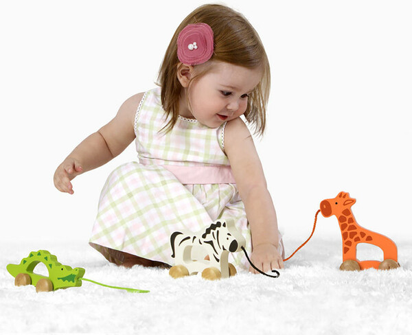 Hape Girafe roulante à tirer en bois 6943478007741