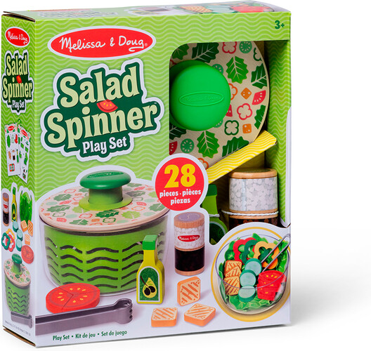 Melissa & Doug aliments en bois - ensemble de jeu essoreuse à salade 681147000964
