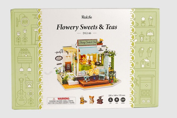 Robotime Mini maison à construire - Flowery Sweets & Teas 6946785115826