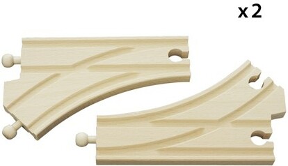 BRIO Brio Train en bois 33346 Aiguillages courbes - 144 mm 7312350333466