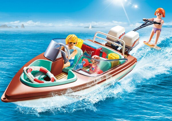 Playmobil Playmobil 9428 Vacanciers avec vedette et moteur submersible (bateau) 4008789094285