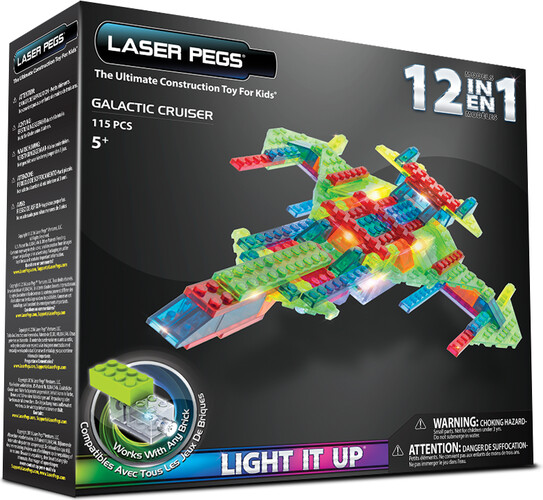 Laser Pegs - briques illuminées Laser Pegs croiseur galactique 12 en 1 (briques illuminées) 810690021540