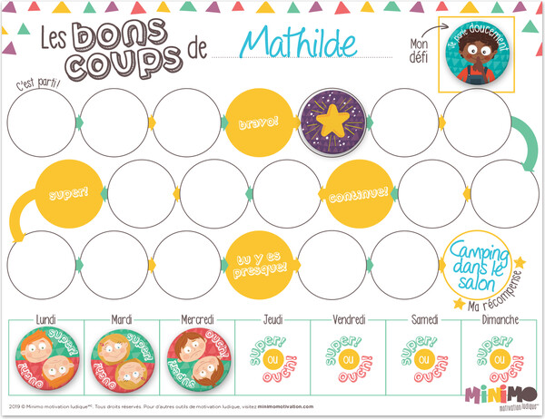 Minimo Mes bons coups (Tableau aimanté + 8 aimants) 628110966285