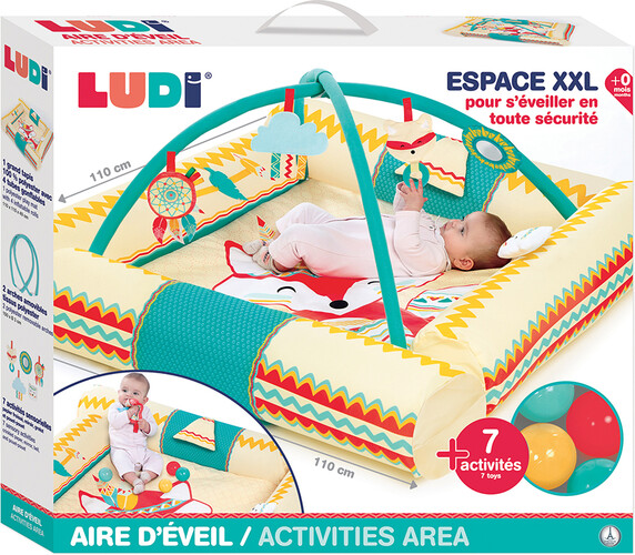 LUDI Aire d'éveil gonflable Indien 3550833200124