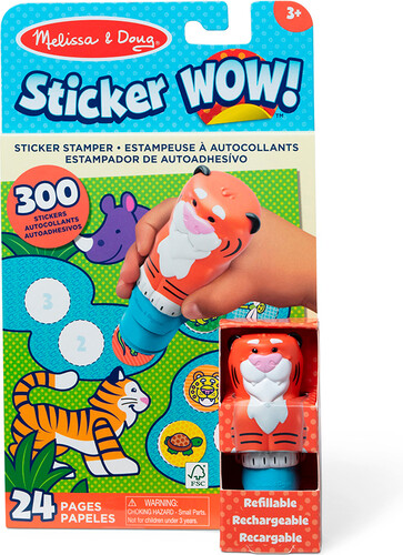 Melissa & Doug sticker wow - bloc d'activités et estampeuse à autocollants - tigre 000772320146
