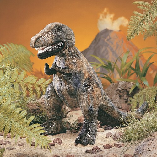 Folkmanis Marionnette à main Tyrannosaure (T. rex) 11x14x15", peluche 638348021137