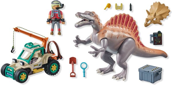 Playmobil Playmobil 71820 Spinosaure avec chercheur et vehicule a grue pivotante 4008789718204