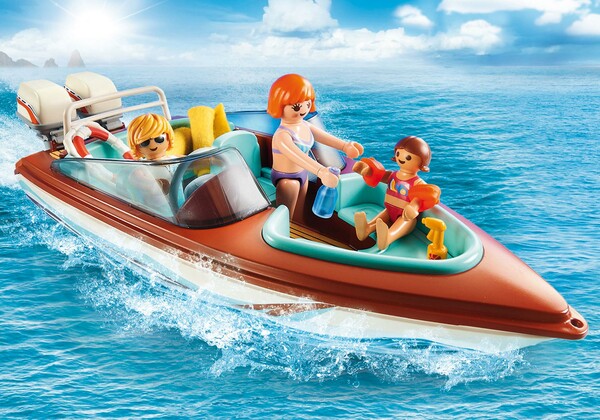 Playmobil Playmobil 9428 Vacanciers avec vedette et moteur submersible (bateau) 4008789094285