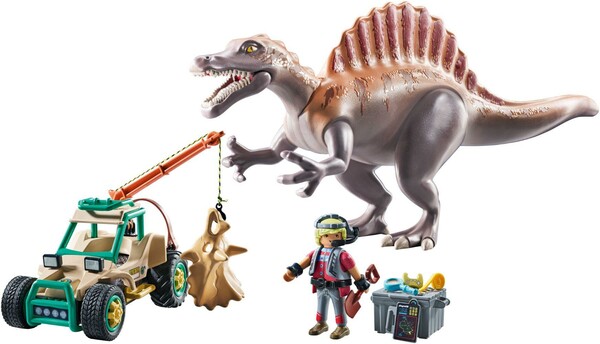 Playmobil Playmobil 71820 Spinosaure avec chercheur et vehicule a grue pivotante 4008789718204