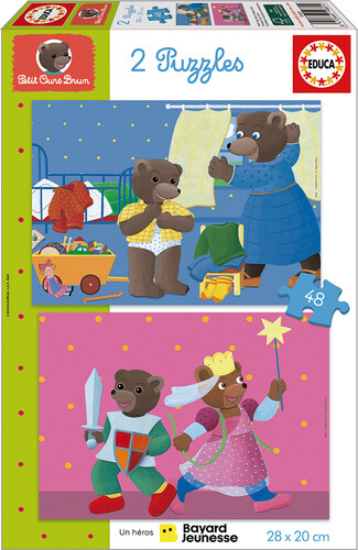 Educa Borras Casse-tête 48x2 - petit ours brun 8412668198814