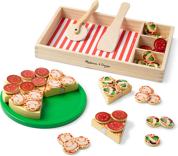 Melissa & Doug aliments en bois - ensemble de jeu pizza 681147000063