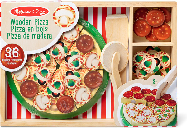 Melissa & Doug aliments en bois - ensemble de jeu pizza 681147000063