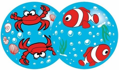 Fabricas Selectas Ballon bleu poisson et crabe 8" non gonflé (Inflate-a-ball) 754316013369