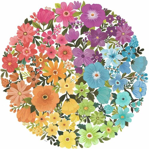 Ravensburger Casse-tête 500 cercle de couleurs - Fleurs 4005556171675