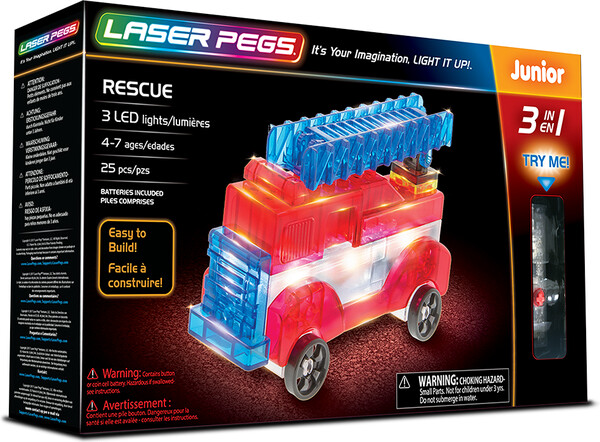 Laser Pegs - briques illuminées Laser Pegs junior véhicule d'urgence 3 en 1 (briques illuminées) 810690020321