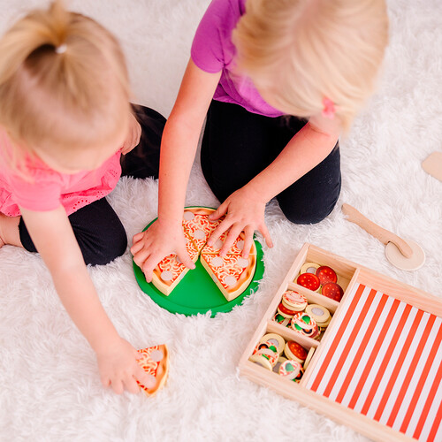 Melissa & Doug aliments en bois - ensemble de jeu pizza 681147000063