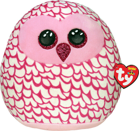 Ty Beanie squishies (10") - pinky - pink owl 008421393008