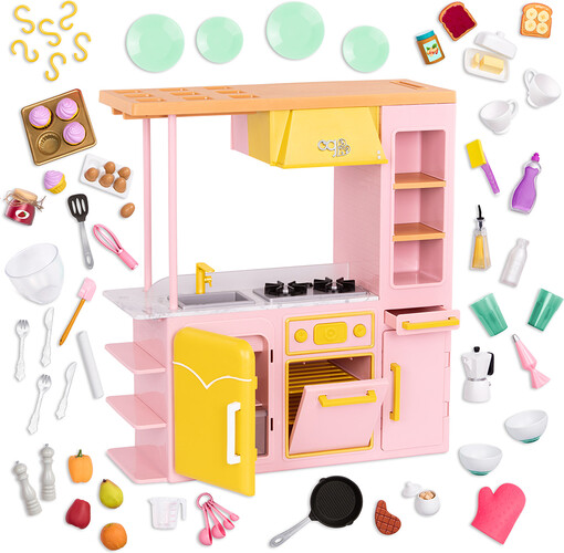 Poupées Our Generation Accessoires OG - "Sweet Kitchen" Rose pour poupée de 46 cm 062243412927