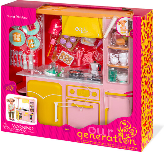 Poupées Our Generation Accessoires OG - "Sweet Kitchen" Rose pour poupée de 46 cm 062243412927