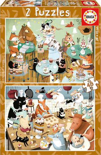 Educa Borras Casse-tête 48x2 - contes de la forêt 8412668196872