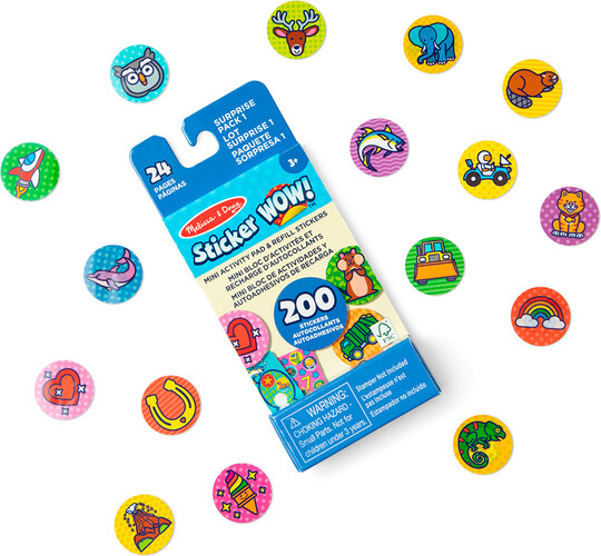 Melissa & Doug sticker wow - mini bloc d'activité et recharge d'autocollants - lot surprise 000772502993
