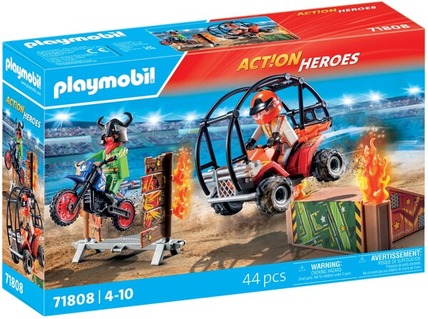 Playmobil Playmobil 71808 Duo de cascadeurs avec quad, moto et tremplins 4008789718082
