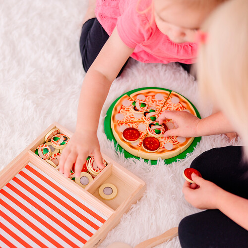 Melissa & Doug aliments en bois - ensemble de jeu pizza 681147000063