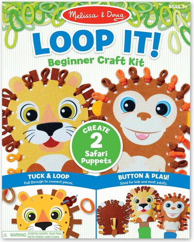 Melissa & Doug Loop It! Beginner Craft Kit - Safari Puppets Melissa & Doug 40186 000772401869